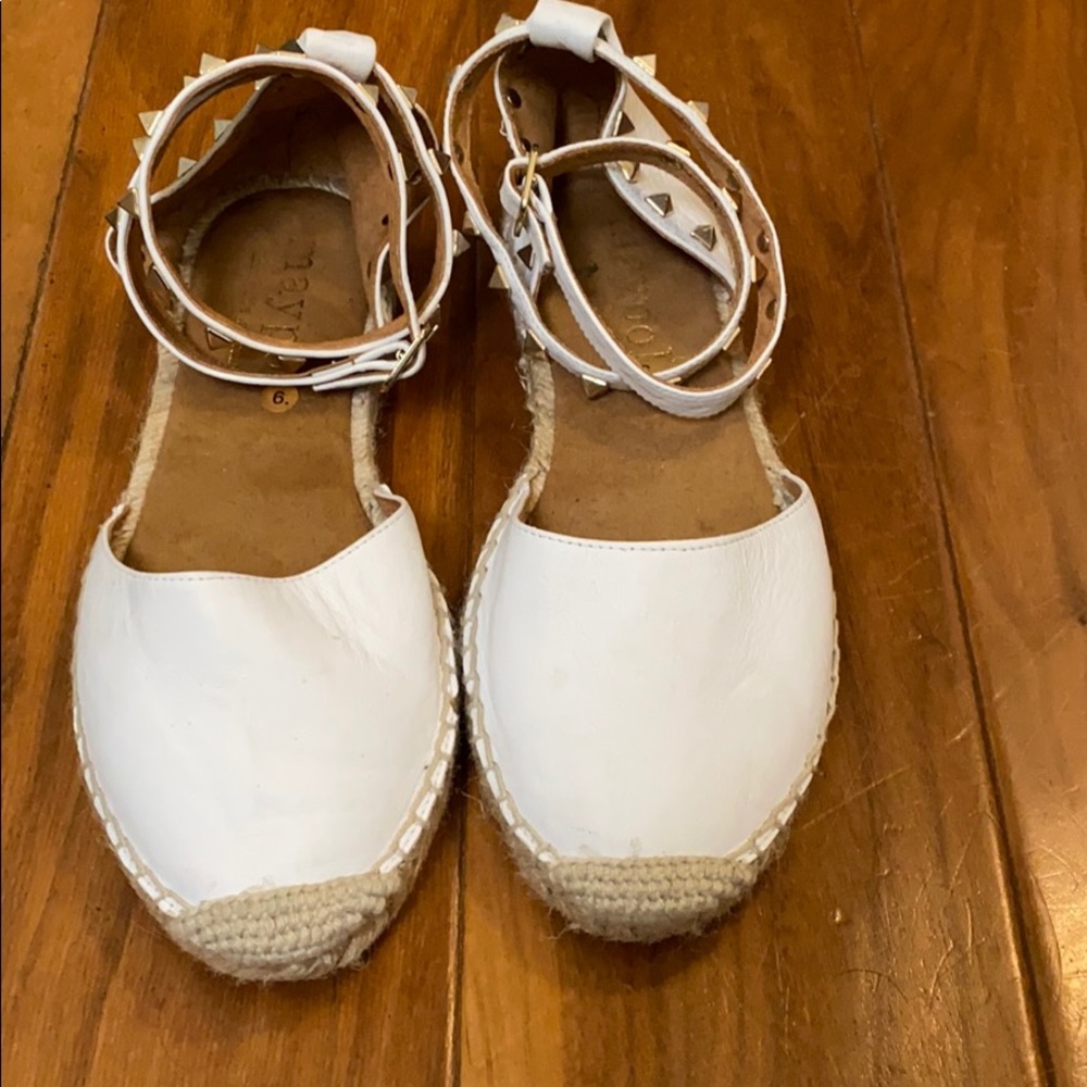 White flat espadrilles